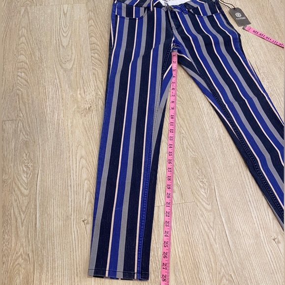 NWT - Element Eden Striped Denim Navy Black Grey Skinny Jeans Size 27 - Picture 7 of 11
